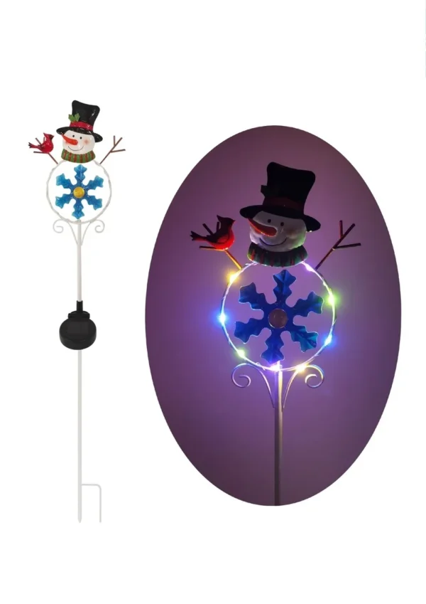SM231170 Snowman Solar Spinner Stake Light, Plastic PP & Metal Iron