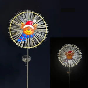 SM231175 Plastic PP Solar Fiber Christmas Reindeer Animal Stake Light
