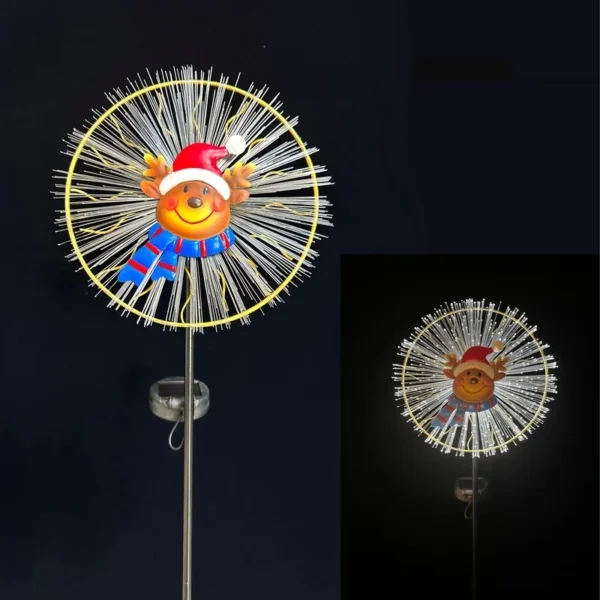 SM231175 Plastic PP Solar Fiber Christmas Reindeer Animal Stake Light