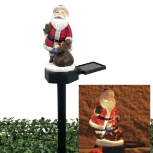 SM231177 Christmas Santa Claus Resin Statue Solar Stake Light