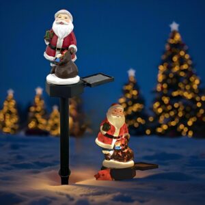 sm231177 resin santa solar christmas  decoration stake light