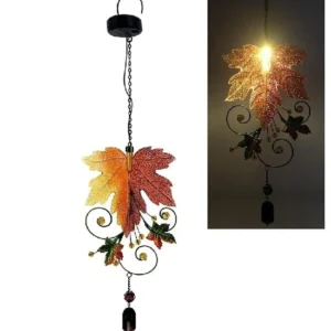 SM231180 PP Plastic Solar Leaf Hanging Light