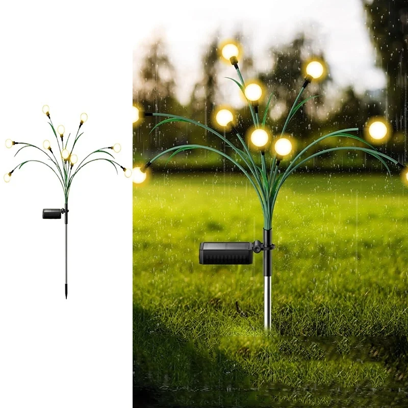 SM231219 ABS Plastic 10 LED Firefly Animal Shape Solar Stake Light