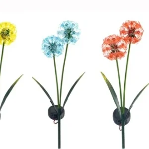 SM231236 Solar Stake Light with Metal Iron and Plastic PE Hydrangea Flower