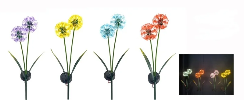 SM231236 Solar Stake Light with Metal Iron and Plastic PE Hydrangea Flower