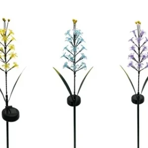 SM231237 22LED Floral Solar Stake Light with Metal Iron and Plastic PE Flower