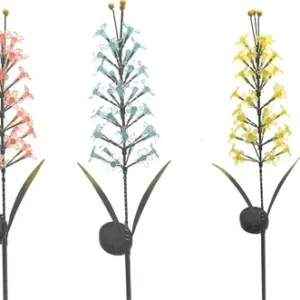 SM231238 33LED Solar Floral Stake Light with Metal Iron and Plastic PE Flower