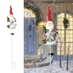 SM231241 Plastic PP Solar Christmas Santa Claus Stake Light