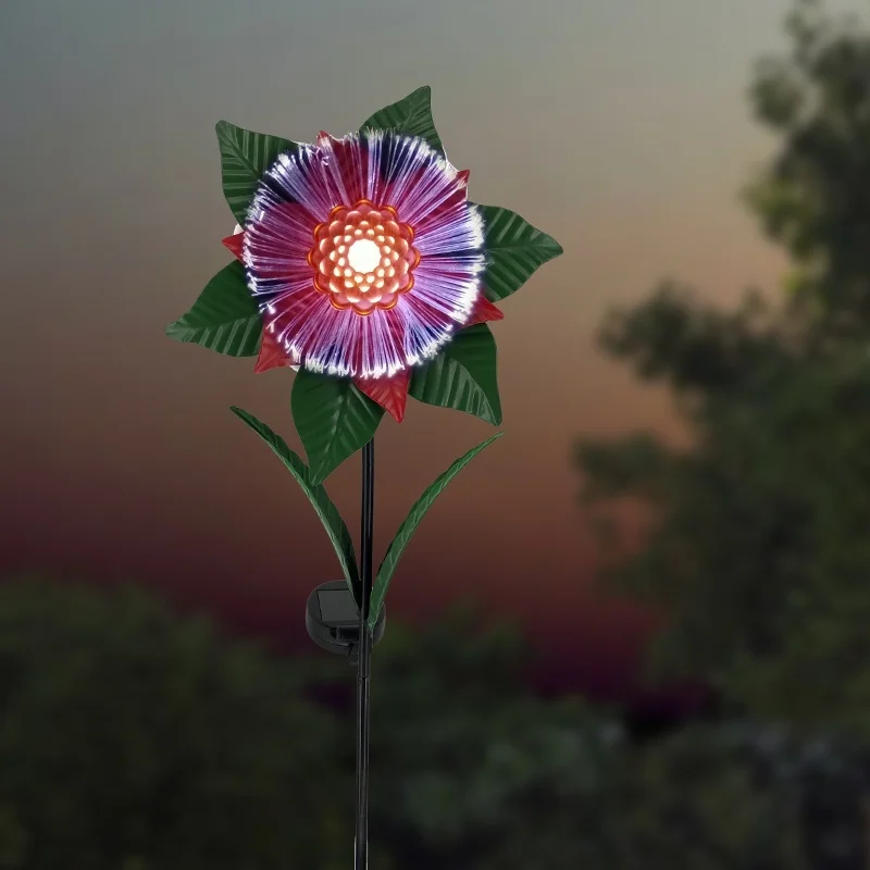 SM231243 Decorative Solar Stake Light with Plastic PP, Metal Iron, Flower, Lily, and Leaf Design_3