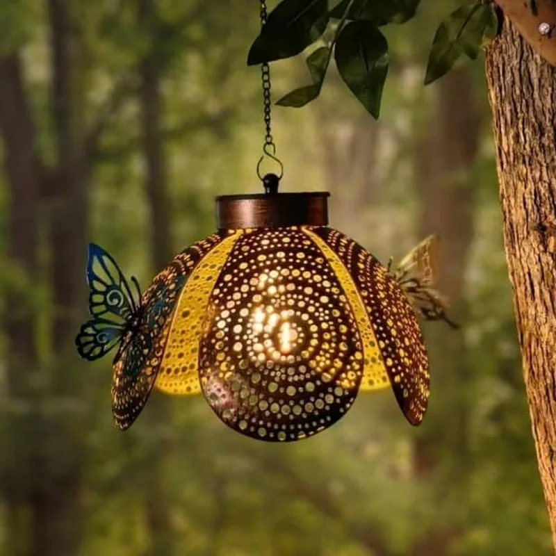 SM231255 PP Plastic Decorative Butterfly Animal Shape Solar Hanging Light_2