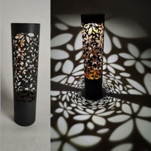 SM231270 Metal Iron Hollow-out Decorative Floral Solar Path Light