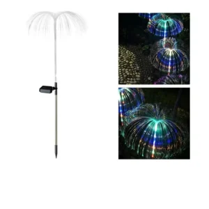 SM231336 Jellyfish Solar Stake Lights, Optical fiber Set of 2 Pieces