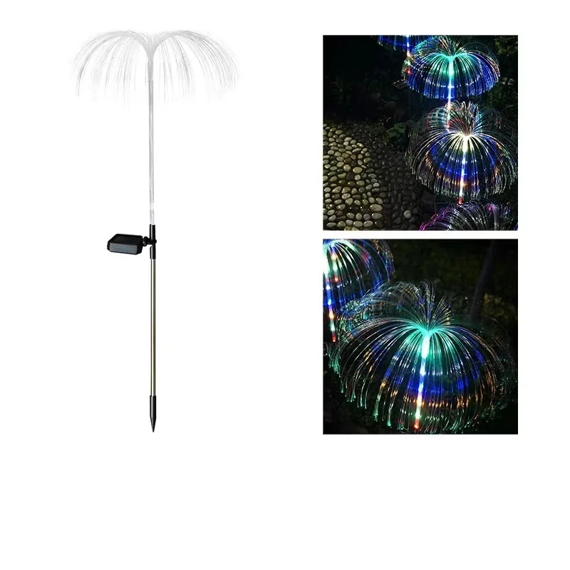 SM231336 Jellyfish Solar Stake Lights, Optical fiber Set of 2 Pieces
