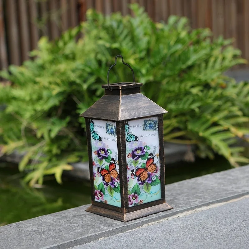 SM231358 Plastic PP Animal-Shaped Solar Butterfly Hanging Light