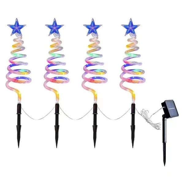 SM23144 ABS Plastic Spiral Christmas Tree Solar Stake Lights, Set of 4_2_20251010_142404