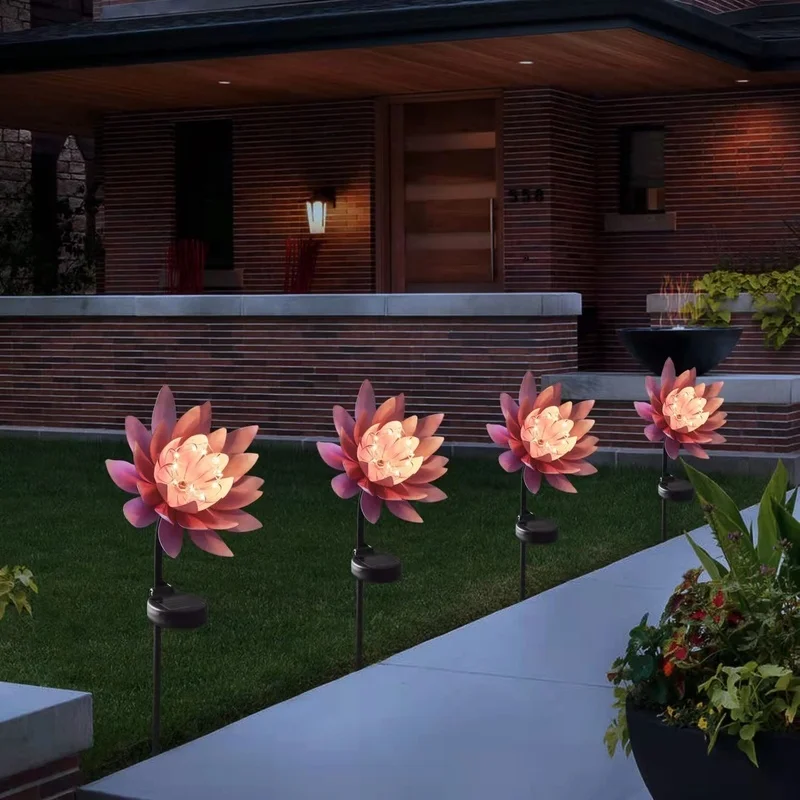 SM23187 Plastic PP Lotus Flower Solar Stake Light_8