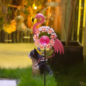 SM23190 Flamingo Animal Plastic PP Solar Stake Light_2