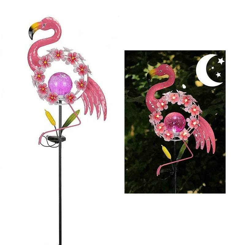 SM23190 Flamingo Animal Plastic PP Solar Stake Light_4