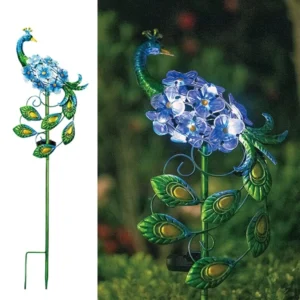 SM23191 Peacock Animal Bird Solar Stake Light - Plastic PP & Metal Iron_3