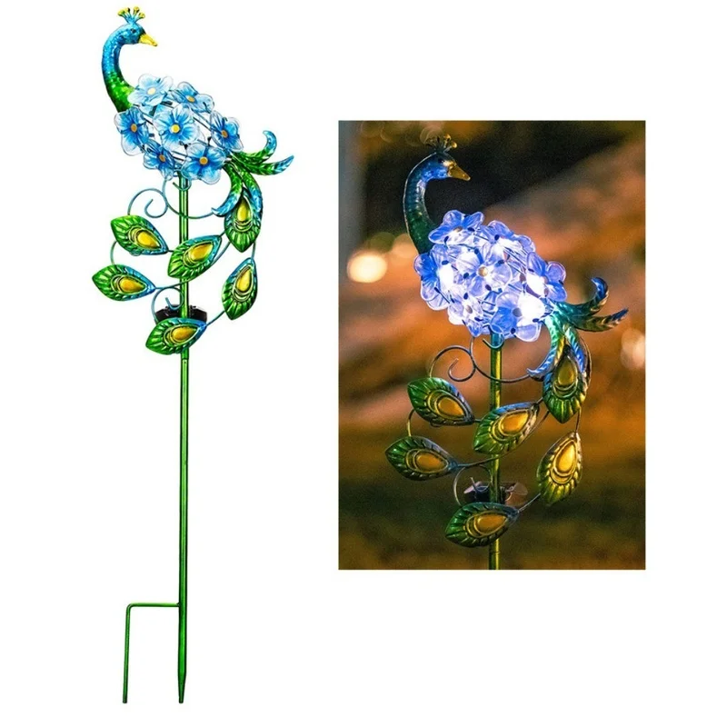 SM23191 Peacock Animal Bird Solar Stake Light - Plastic PP & Metal Iron_4