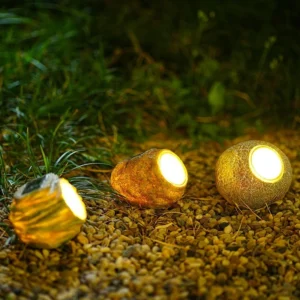 SM23198 Solar Stone Freestanding Light Resin Statue