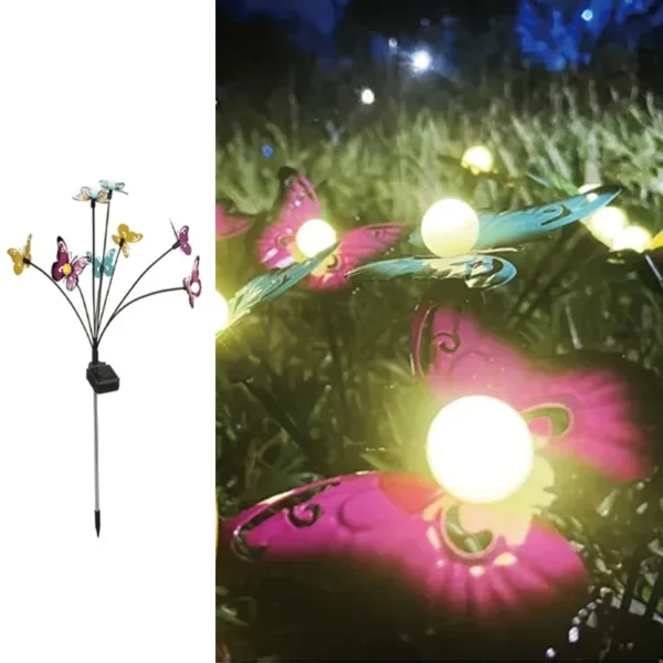 SM23234 ABS Plastic Dancing Butterfly Solar Animal Stake Light