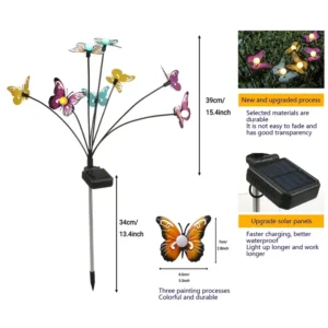 SM23234 ABS Plastic Dancing Butterfly Solar Animal Stake Light_2