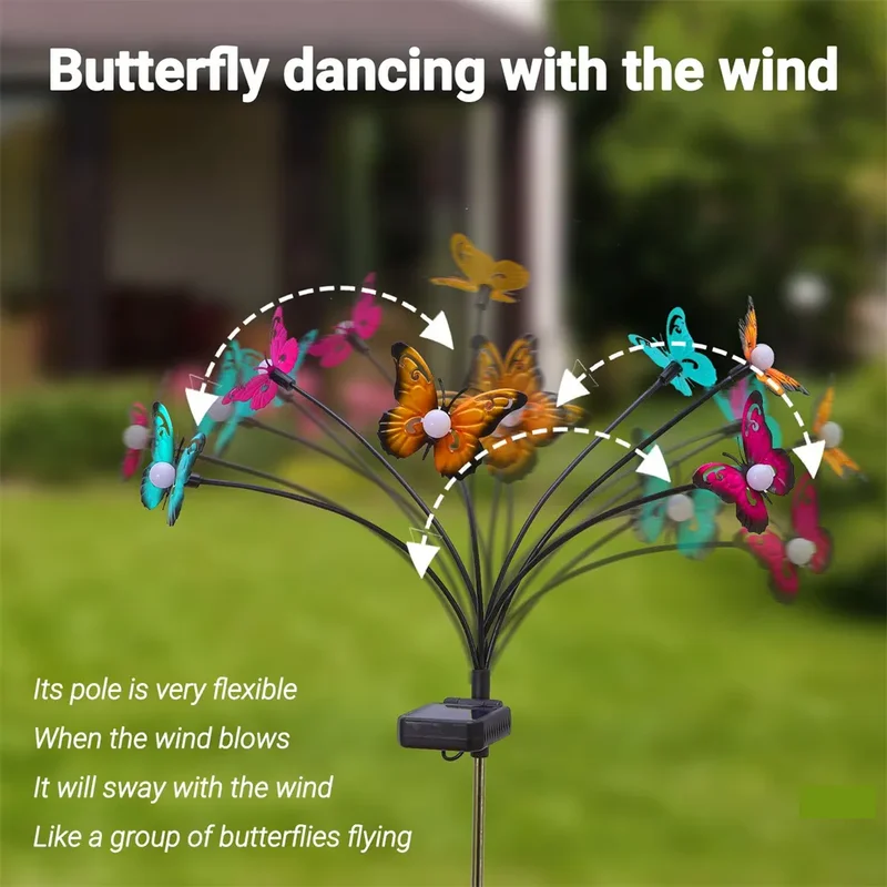 SM23234 ABS Plastic Dancing Butterfly Solar Animal Stake Light_3