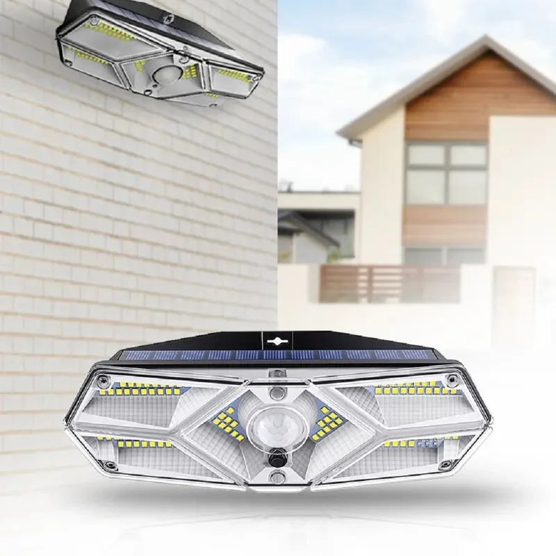 SM23256 ABS Plastic 104-LED Solar Motion Sensor Wall Lamp