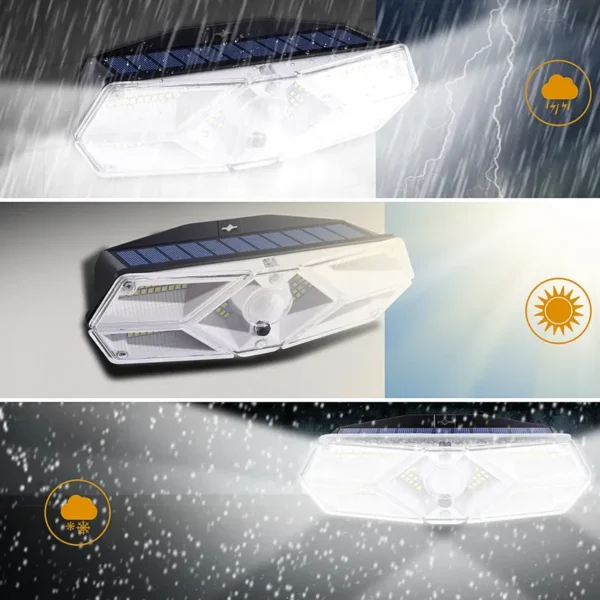 SM23256 ABS Plastic 104-LED Solar Motion Sensor Wall Lamp_5