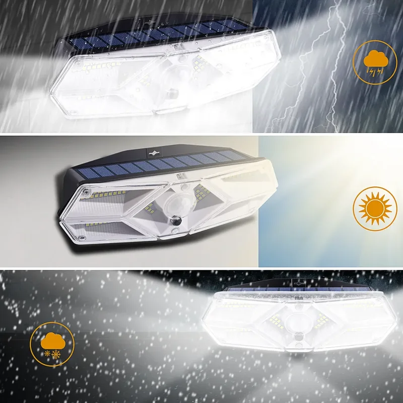 SM23256 ABS Plastic 104-LED Solar Motion Sensor Wall Lamp_5