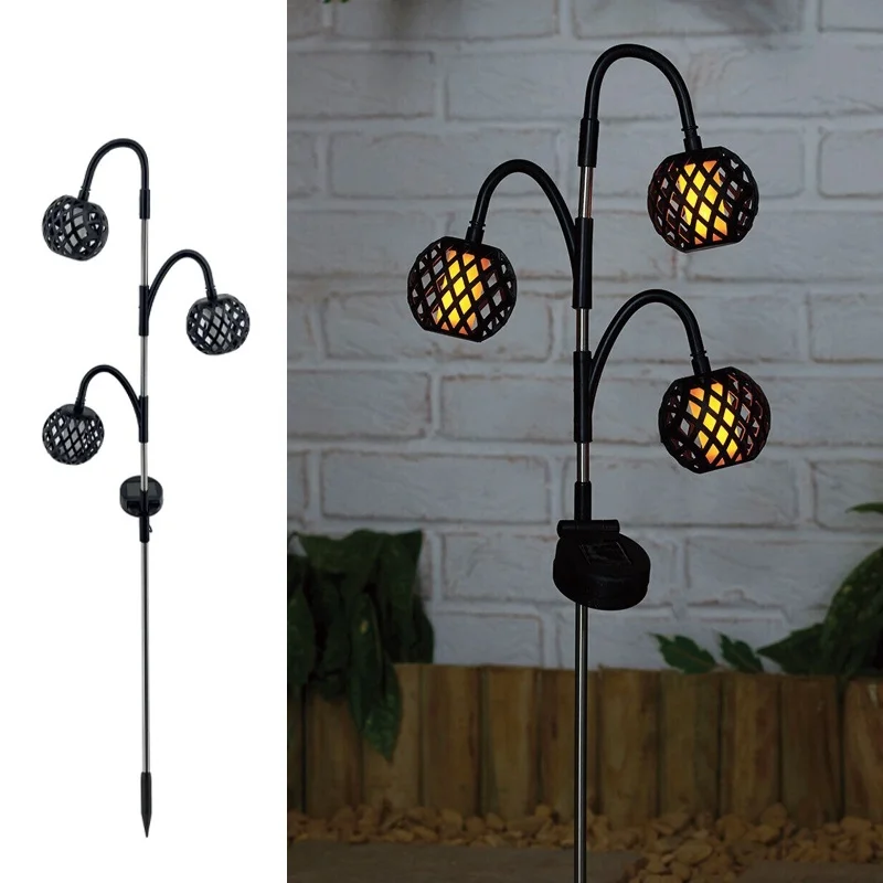 SM23306 PP Plastic Solar Flame Effect Stake Light