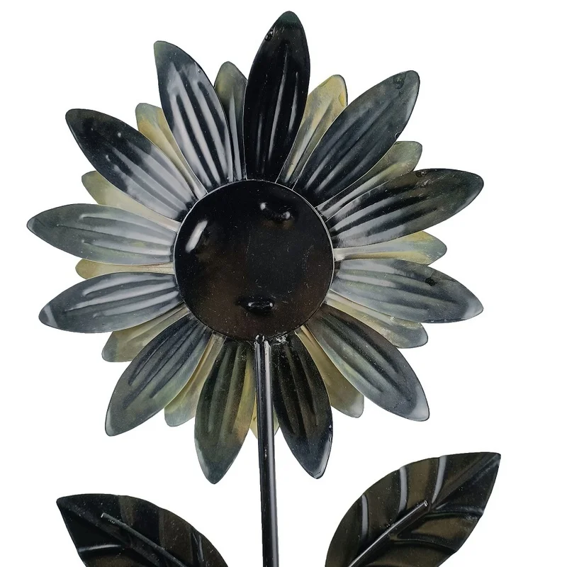 SM23309 Metal Iron + Glass Solar Sunflower Flower Stake Light