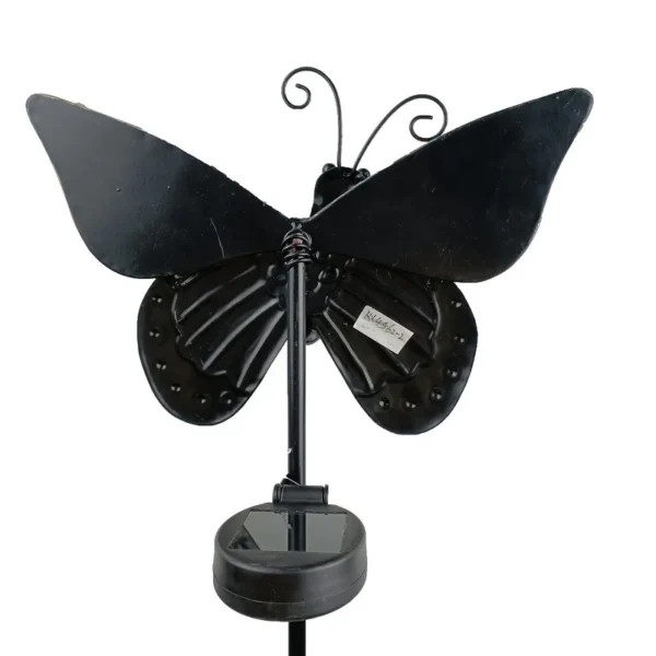 SM23312 Glass Solar Butterfly Stake Light with Metal Iron Animal Design_2