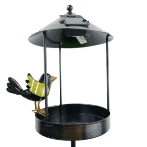 SM23313 Solar Bird Feeder Stake Light with Metal Iron for Birds and Animals_3