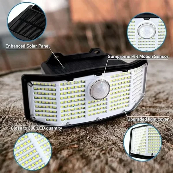 SM23341 ABS Plastic 252-LED Solar PIR Motion Sensor Wall Light_1