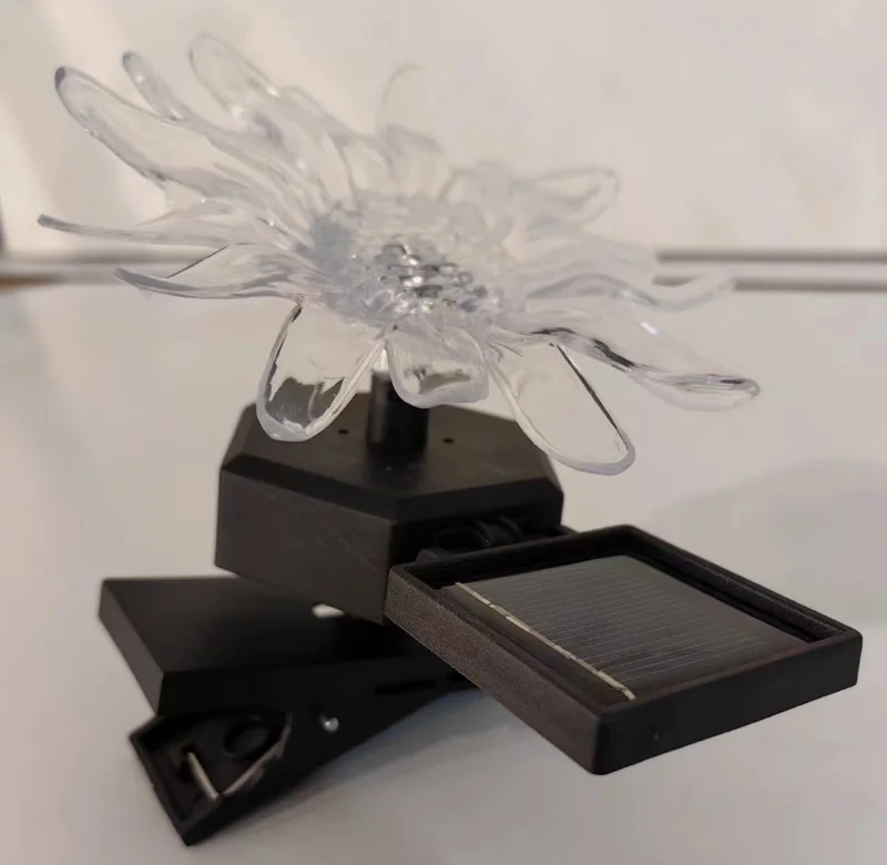 SM23344 Pack of 3 Plastic PP Sunflower Flower Solar Clip Lights
