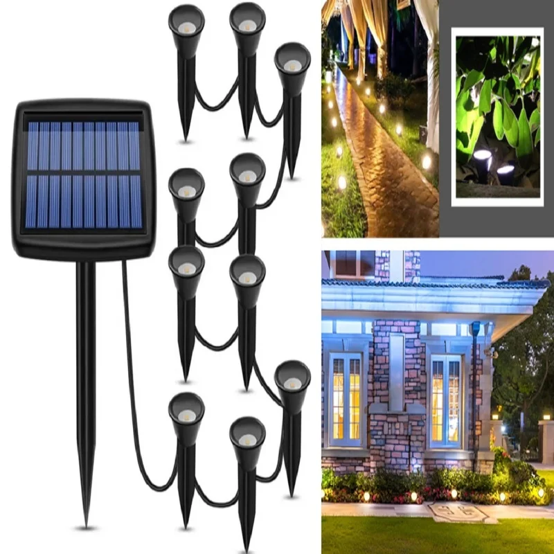 SM23347 ABS+PP Plastic 10-in-1 Solar Lawn String Light Panel_1