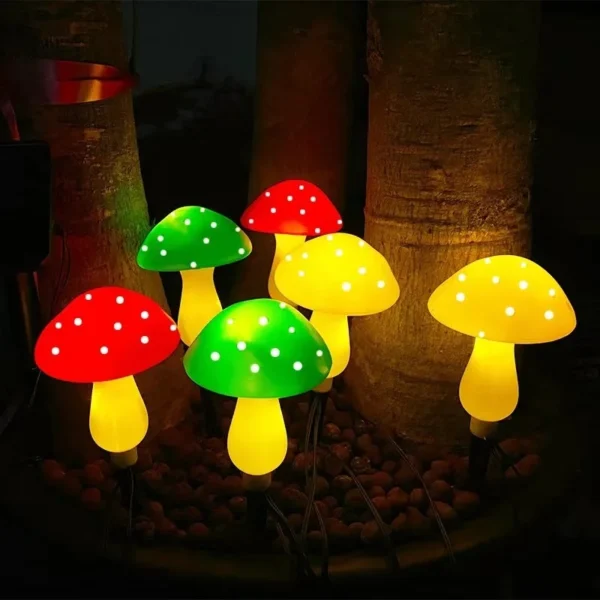 SM23378 ABS Plastic Solar Mushroom String Light with 8 Lighting Modes_3