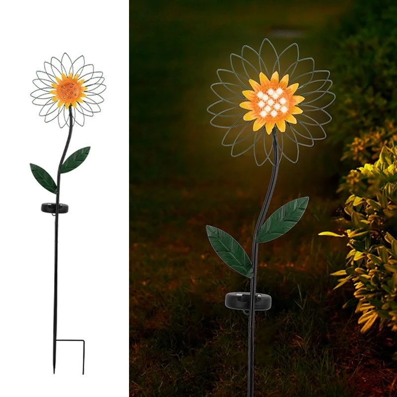 SM23387 Plastic PP Sunflower Solar Stake Light