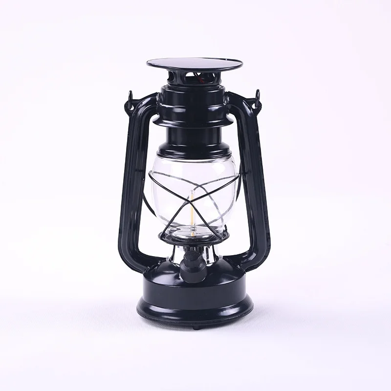 SM23390 Glass and Metal Iron Solar Retro Hanging Lantern Light_2