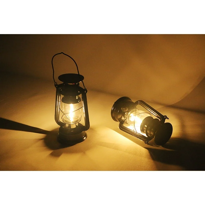 SM23390 Glass and Metal Iron Solar Retro Hanging Lantern Light_3