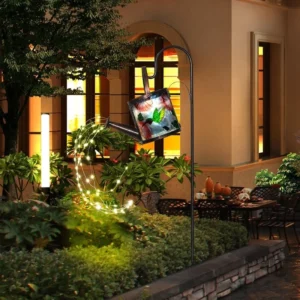 SM23401 Metal Iron+Glass Watering Can Kettle Solar Stake Light