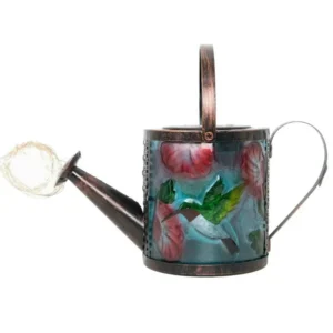 SM23401 Metal Iron + Glass Solar Kettle Hanging Bird Feeder Light for Animals_4