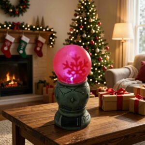 SM23405 Resin Rotating Snowflake Globe Solar Staue