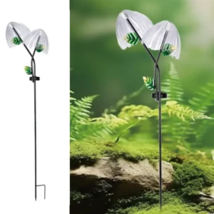 SM23424 Solar Fiber Optic Mushroom Stake Light with Metal Iron and Fiber