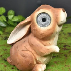 SM23436 Rabbit Resin Statue Solar Animal Freestanding Light