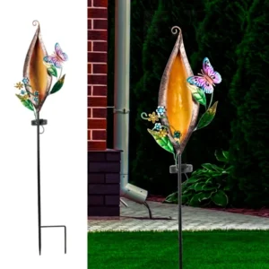 SM23437 PP Plastic Butterfly Solar Garden Stake Light_2