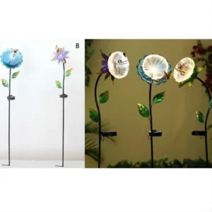 SM23438 Plastic PP Solar Garden Stake Light with Flower, Orchid, Lily, Leaf, Animal, and Butterfly Design