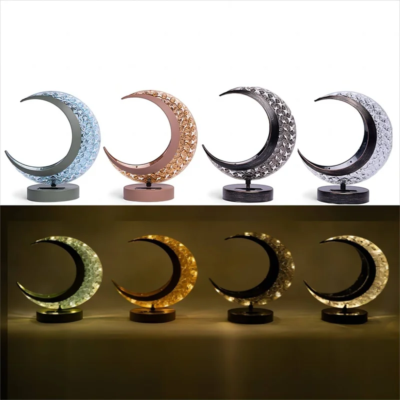 SM23462 Acrylic Moon-Shaped Solar Table Lamp with Metal Iron Base_2